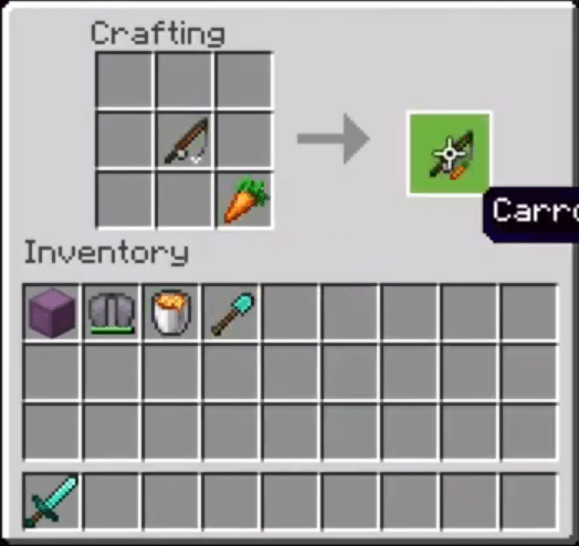 Add The Carrot And Fishing Rod To The Menu