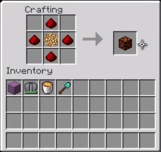 Add The Redstone Dust And Glowstone To The Menu