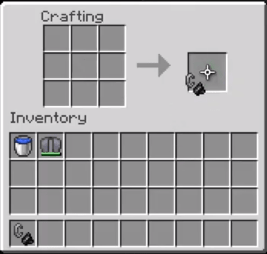 Move The Flint And Steel To Your Inventory